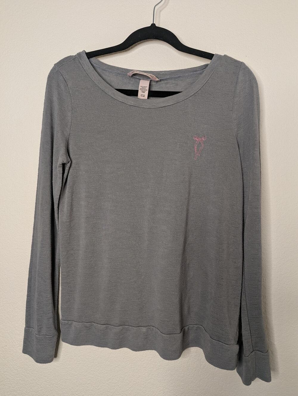 Victoria's Secret Women's Long-Sleeve Shirt S Bow Babydoll Soft Cozy Cottagecore